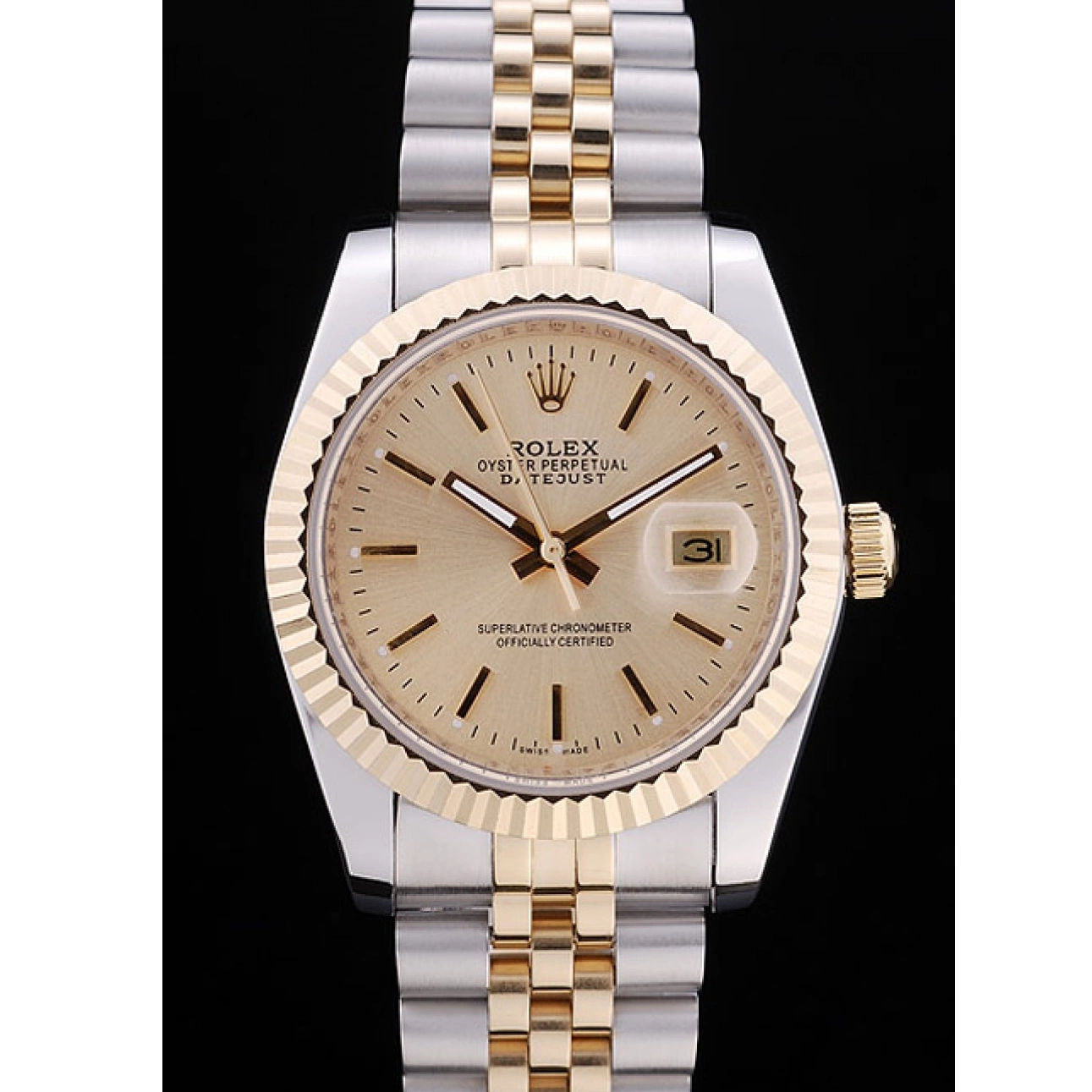 Good Copy Rolex Watches Datejust Gold Rolex Ribbed Bezel Dial 7450 0625